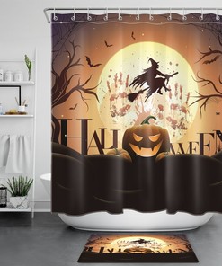 Halloween Horror Shower Curtain for Scary Bathroom Decor