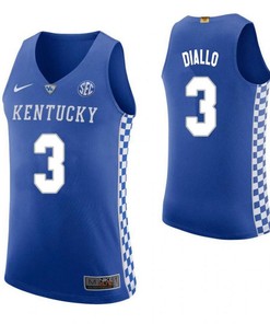 Hamidou Diallo 3 Kentucky Wildcats Elite Basketball Home Men Jersey - Blue