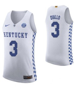 Hamidou Diallo 3 Kentucky Wildcats Elite Basketball Road Men Jersey - White