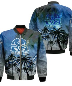 Hampton Pirates Bomber Jacket Coconut Tree Tropical Grunge - NCAA
