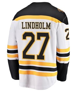 Hampus Lindholm 27 Boston Bruins Stanley Cup 2023 Playoffs Patch Away Breakaway Men Jersey - White