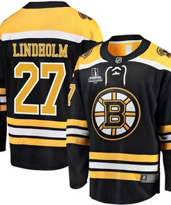Hampus Lindholm 27 Boston Bruins Stanley Cup 2023 Playoffs Patch Home Breakaway Men Jersey - Black