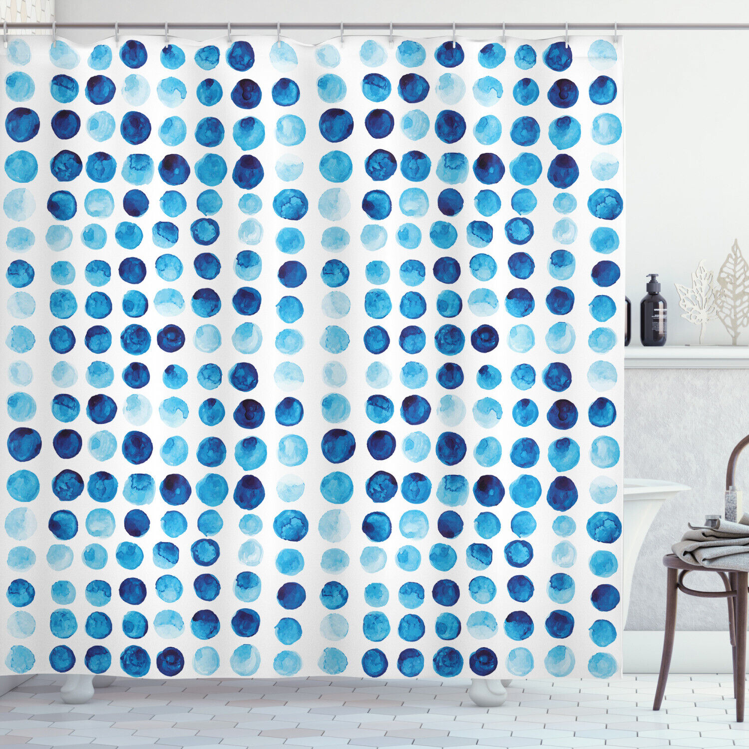 Hand Drawn Circles Cells Print Shower Curtain - Bathroom Decor