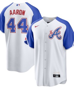 Hank Aaron 44 Jersey, Atlanta Braves 2023 City Connect Men Jersey - White