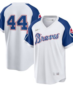Hank Aaron Atlanta Braves Home Cooperstown Collection Player Jersey - White Mlb
