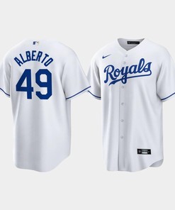 Hanser Alberto 49 Kansas City Royals White Home Player Jersey