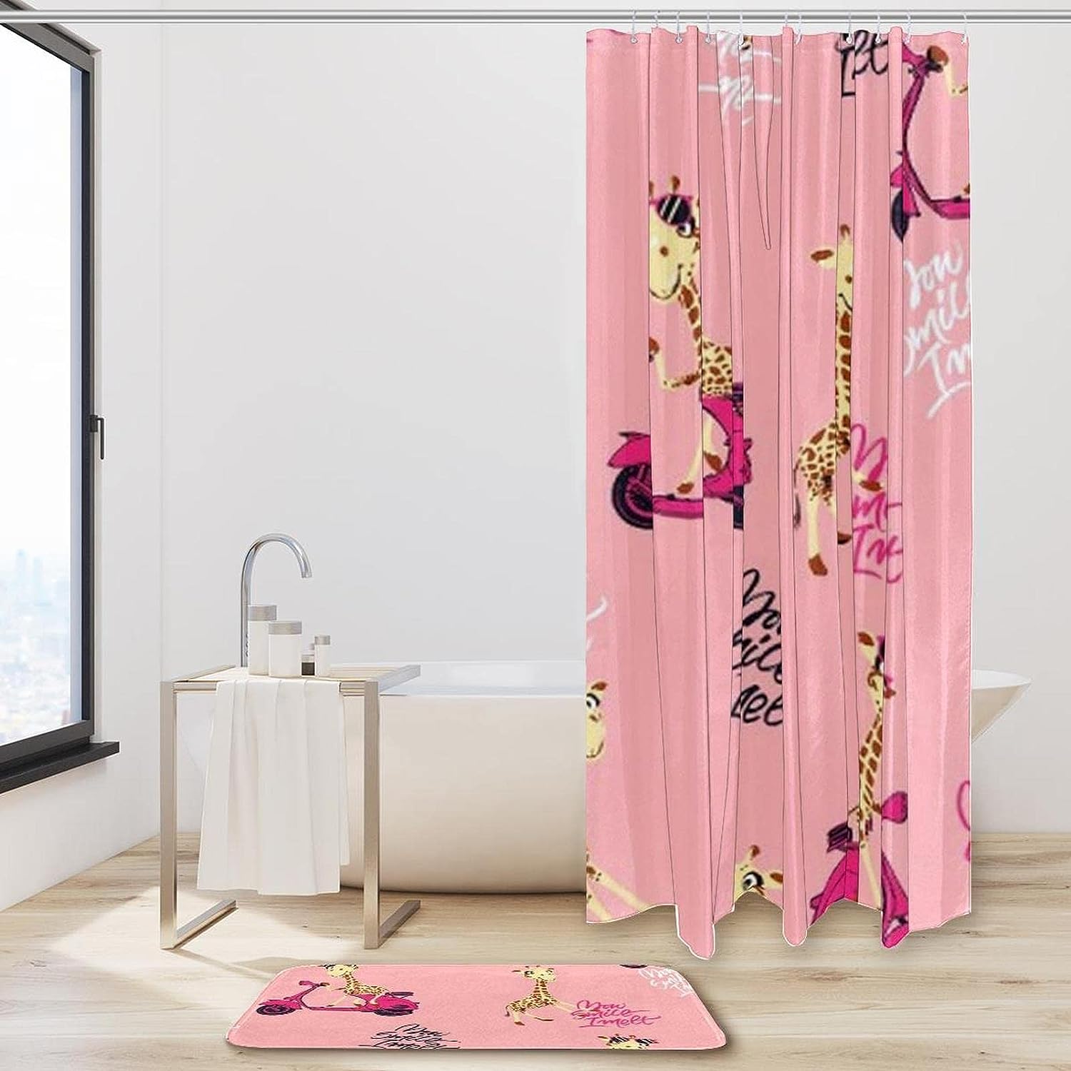 Happy Deer Waterproof Shower Curtain for Bathroom Decoration
