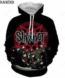 Harajuku Slipknot Hip Hop Band 3D Hoodie Zip Hoodie