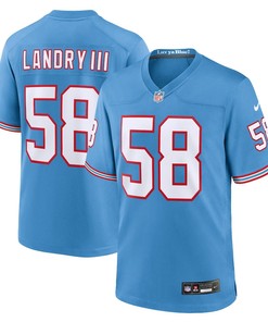 Harold Landry III 58 Tennessee Titans Oilers Throwback Alternate Game Men Jersey - Light Blue