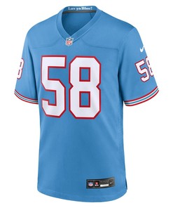 Harold Landry III 58 Tennessee Titans Oilers Throwback Alternate Game Men Jersey - Light Blue