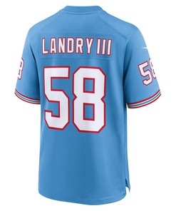 Harold Landry III 58 Tennessee Titans Oilers Throwback Alternate Game Men Jersey - Light Blue