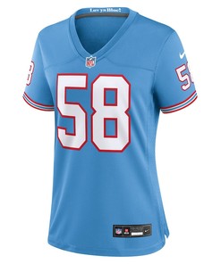 Harold Landry III 58 Tennessee Titans Oilers Throwback Alternate Game Women Jersey - Light Blue