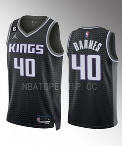 Harrison Barnes 15 Sacramento Kings Black Men Jersey 2022-23 Statement Edition Swingman