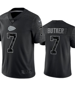 Harrison Butker 7 Kansas City Chiefs Black Reflective Limited Jersey - Men