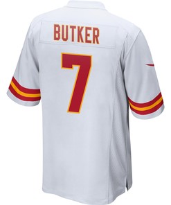 Harrison Butker 7 Kansas City Chiefs Super Bowl LVII Champions 3 Stars Men Game Jersey - White