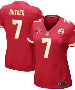 Harrison Butker 7 Kansas City Chiefs Super Bowl LVII Champions 3 Stars Women Game Jersey - Red