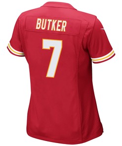 Harrison Butker 7 Kansas City Chiefs Super Bowl LVII Champions 3 Stars Women Game Jersey - Red