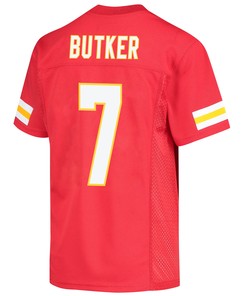Harrison Butker 7 Kansas City Chiefs Super Bowl LVII Champions 3 Stars Youth Game Jersey - Red