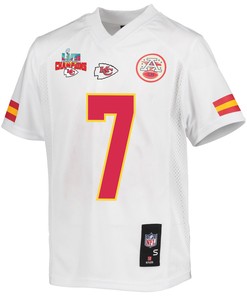 Harrison Butker 7 Kansas City Chiefs Super Bowl LVII Champions 3 Stars Youth Game Jersey - White