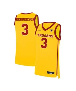 Harrison Henderson 3 USC Trojans Elite Basketball Men Jersey - Yellow