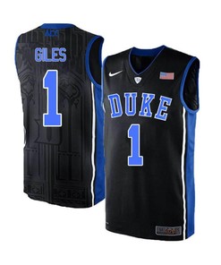 Harry Giles 1 Elite Duke Blue Devils Basketball Jersey Black Blue