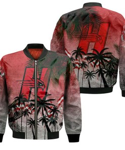Hartford Hawks Bomber Jacket Coconut Tree Tropical Grunge - NCAA