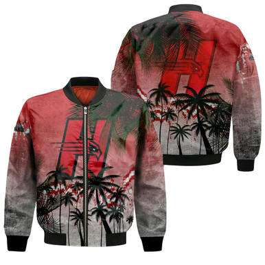 Hartford Hawks Bomber Jacket Coconut Tree Tropical Grunge - NCAA
