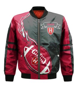 Harvard Crimson Bomber Jacket Flame Ball - NCAA
