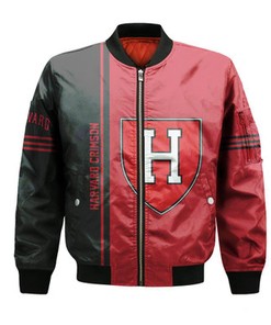 Harvard Crimson Bomber Jacket Half Style - NCAA