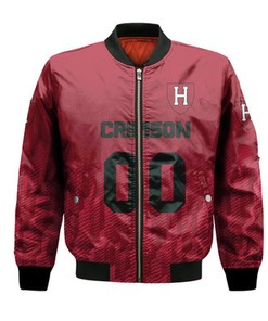 Harvard Crimson Bomber Jacket Logo Sport Ombre  - NCAA