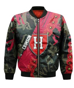Harvard Crimson Bomber Sport Style Keep Go on- NCAA