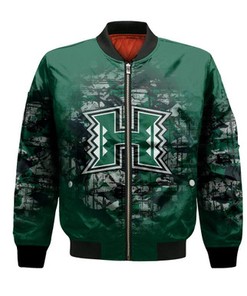 Hawaii Rainbow Warriors Bomber Jacket Camouflage Vintage  - NCAA