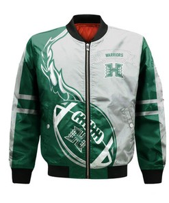 Hawaii Rainbow Warriors Bomber Jacket Flame Ball - NCAA