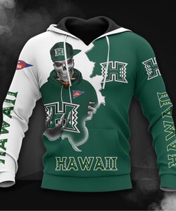 Hawaii Rainbow Warriors Hoodie 3D Zip Hoodie Long Sleeve Zip Hoodie for Fan
