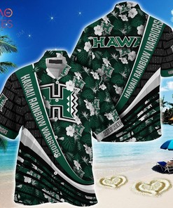 Hawaii Rainbow Warriors Summer Hawaiian Shirt, With Tropical Flower Pattern for Fans