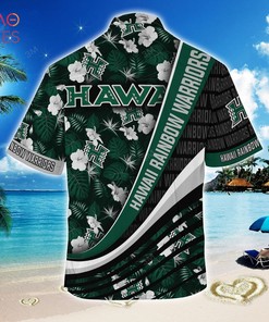 Hawaii Rainbow Warriors Summer Hawaiian Shirt, With Tropical Flower Pattern for Fans