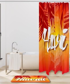 Hawaii Sunset Shower Curtain for Bathroom Decor in Waterproof Fabric