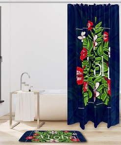 Hawaiian Aloha Tropischen Bathroom Shower Curtain - Waterproof Fabric