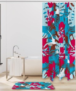 Hawaiian Plumeria Shower Curtain for Bathroom Decoration