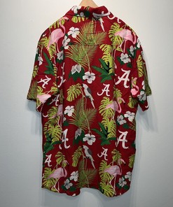 Hawaiian Shirt Alabama Crimson Roll Tide Football Large Foco