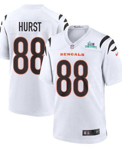 Hayden Hurst 88 Cincinnati Bengals Super Bowl LVII Champions Men Game Jersey - White
