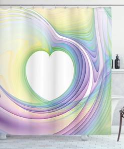 Heart Pattern Colorful Shower Curtain for Vibrant Bathroom Decor