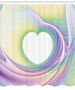 Heart Pattern Colorful Shower Curtain for Vibrant Bathroom Decor
