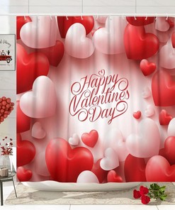 Hearts Fabric Love Shower Curtain - Waterproof Home Decor Accessory for Bathroom