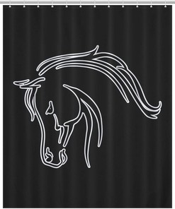 Heavy Duty Bath Curtains of Arabian Horse Waterproof Shower Curtain- Perfect for Bathroom Decor
