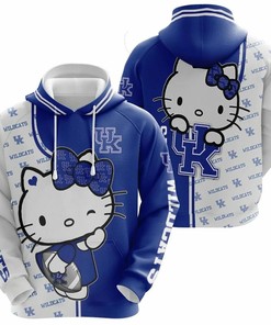 Hello Kitty Hug Logo Kentucky Wildcats 3D Hoodie NCAA Gifts