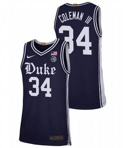 Henry Coleman III 34 Duke Blue Devils Alternate Brotherhood Men Jersey - Navy
