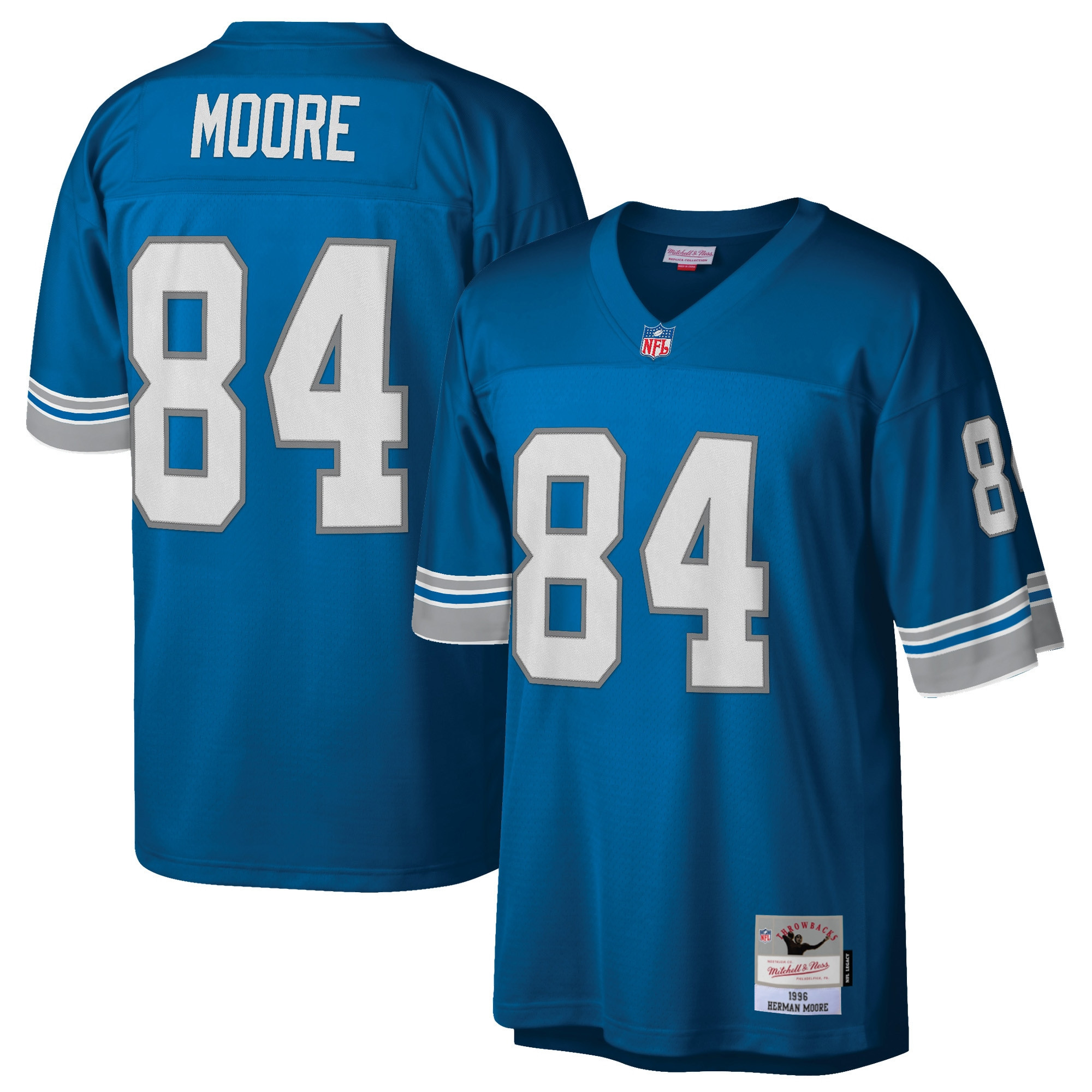 Herman Moore Detroit Lions Mitchell & Ness Retired Player Legacy Replica Jersey - Blue Nfl