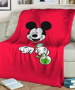 High Times Mickey Mouse Holding Bong Blanket