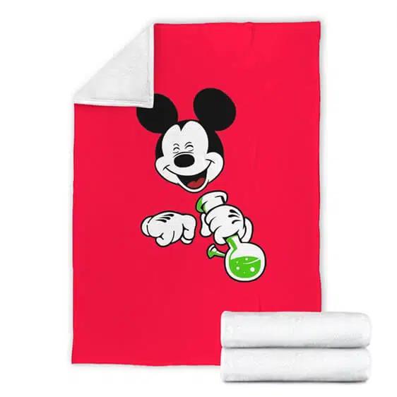 High Times Mickey Mouse Holding Bong Blanket